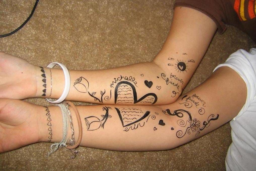 Friendship connecting tattoo