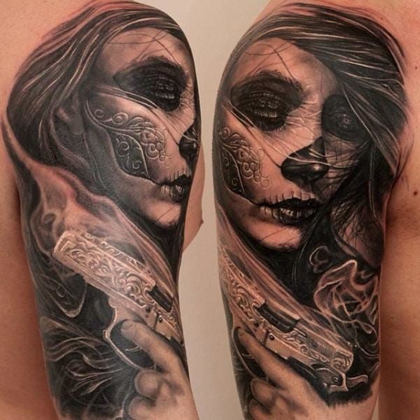 Day Of The Dead Women Tattoo