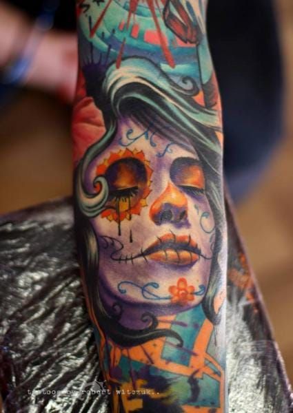 45 Gorgeous Day Of The Dead Women Tattoos • Tattoodo