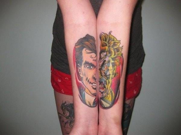 Two-faced character by Nick.