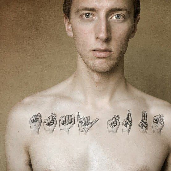 40 Sign Language Tattoo Designs For Men  Communication Ink Ideas  Sign  language tattoo Sign language Tattoo designs men