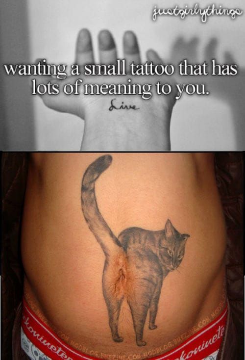 Cat butthole tattoo