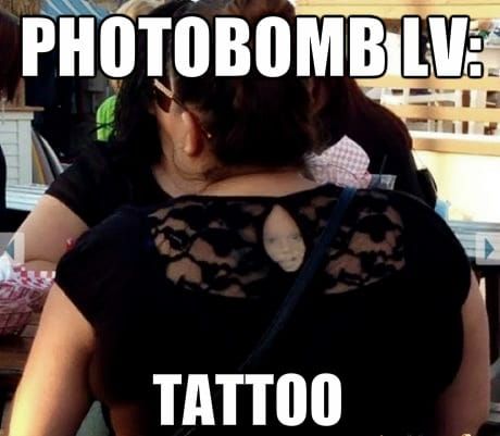 Photobomb tattoo