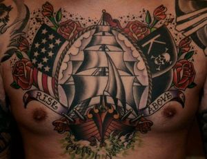 Ship, USA by Guru Tattoo