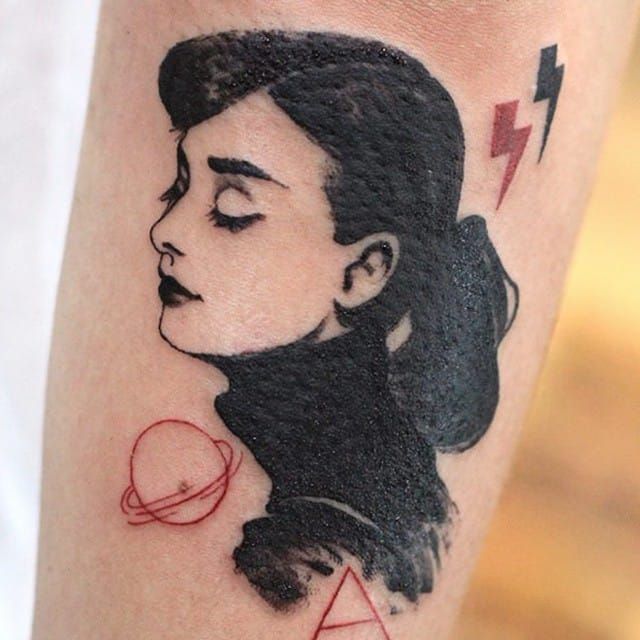 Audrey Hepburn tattoo by Dani Ginzburg  Post 32138