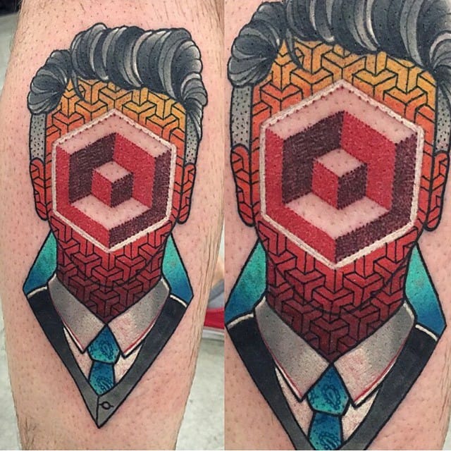 Geometric patterns give optical illusion of 3D effect. By Jay Joree. #jayjoree #patterns #pattern #patterntattoo #patterntattoos