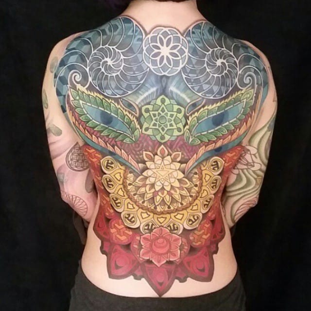 Rad backpiece by Anthony Ortega. #anthonyortega #patterns #pattern #patterntattoo #patterntattoos
