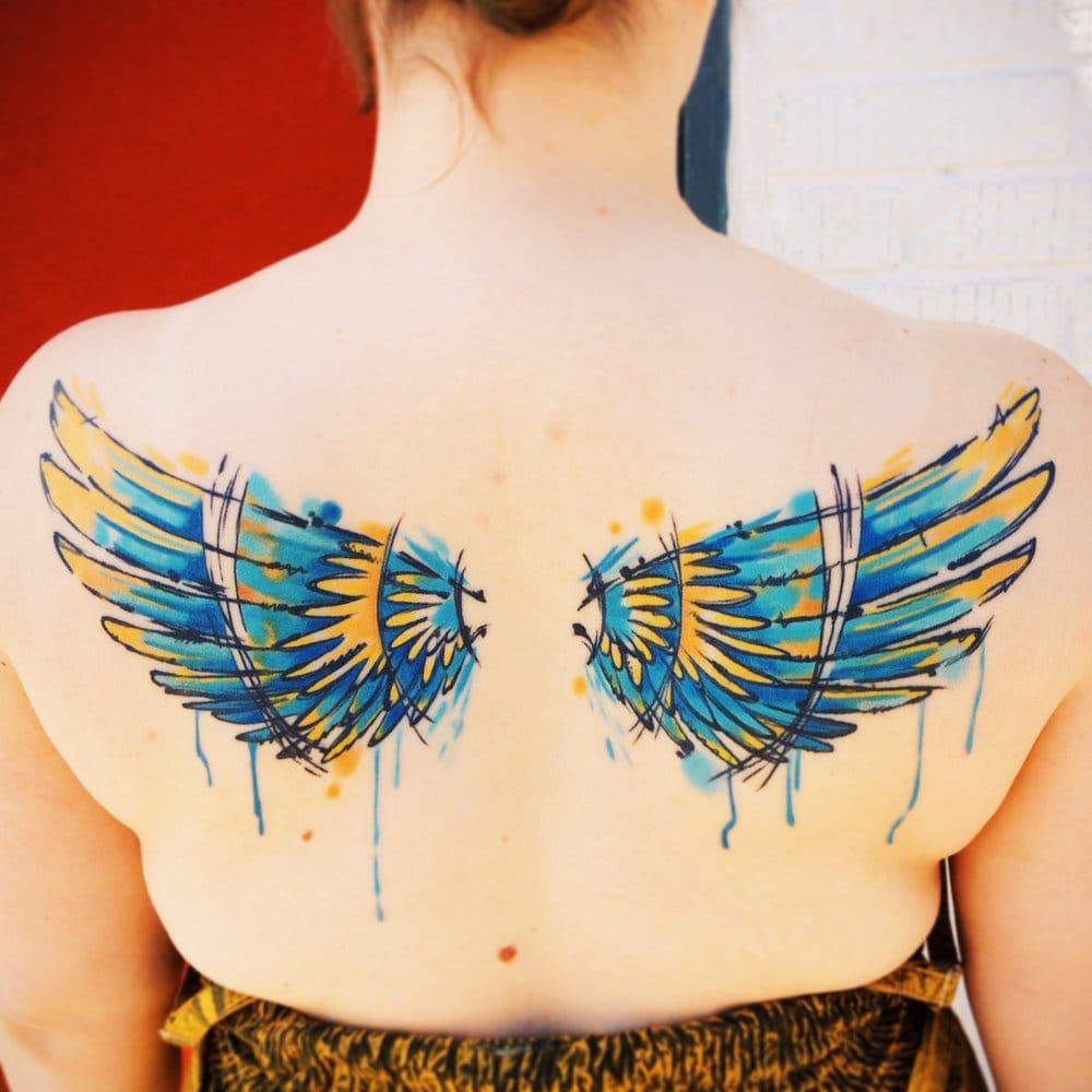 Tattoo uploaded by Toni Bones Benedetti  feather feathers wing wings  backpiece colour color colourful colorful bigtattoo  Tattoodo