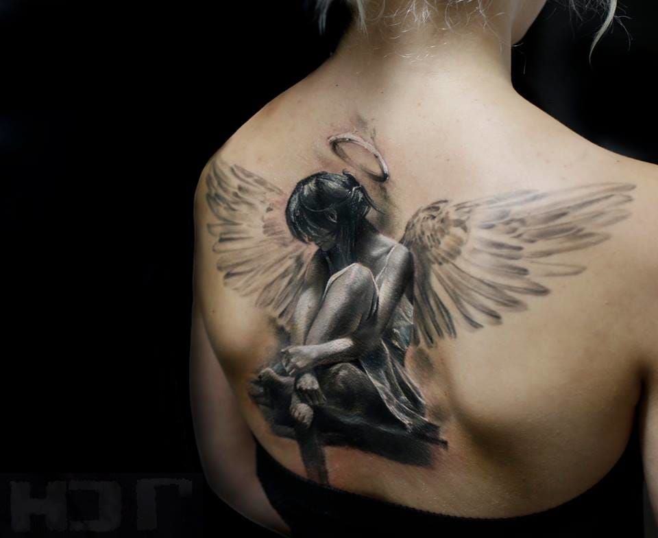 Tattoo uploaded by Angel Ink Phuket  Cover on old small wings tattoo   Tattoodo
