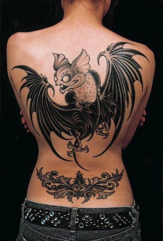 fuckyeahtattoos  Bats tattoo design Bat tattoo Back tattoo women