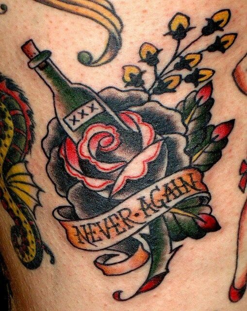 Forever Yours Never Again Neck Tattoo