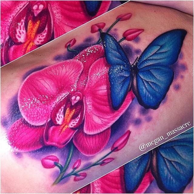 Vivid piece by our own Megan Massacre! #Butterfly #ButterflyTattoo