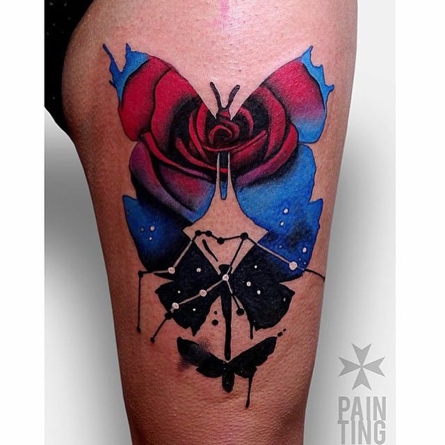 Amazing work by Szymon Gdowicz aka Pain Ting! #Butterfly #ButterflyTattoo