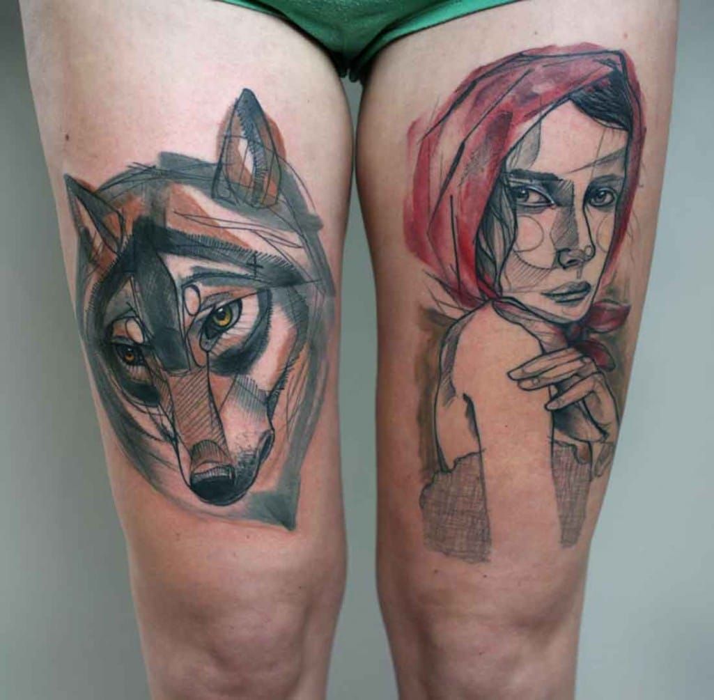 San Diego Tattoo Artist  Terry Ribera Little Red Riding Hood