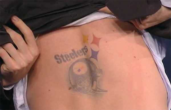 Tramp stamp tattoo