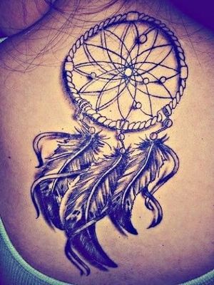 Back tattoo, artist unknown #dreamcatcher