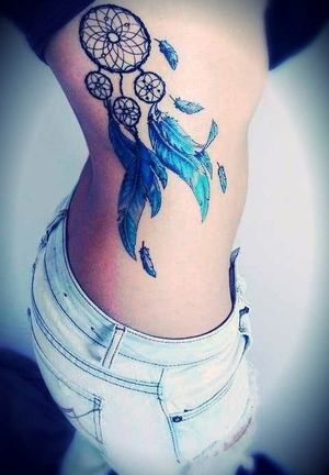 Beautiful side dreamcatcher tattoo by Masquerade Tattoo in Ridge, Long Island #dreamcatcher