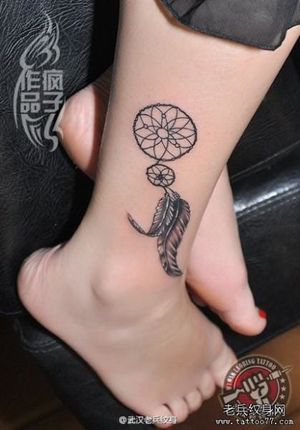 Ankle Dreamcatcher Tattoo by Tattoo 77 #dreamcatcher