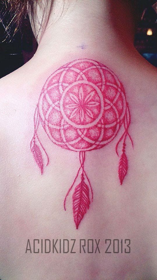 By Acidkidz Rox #dreamcatcher #mandala #red #redink #AcidkidzRox