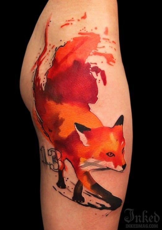 Abstract fox tattoo