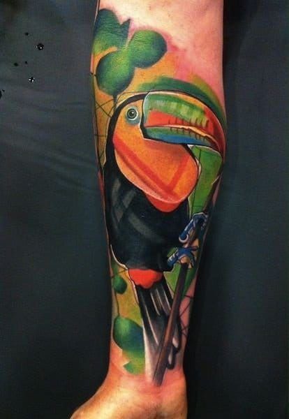 Abstract parrot tattoo