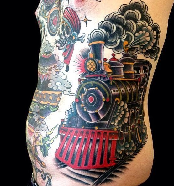 70 Train Tattoos For Men  Masculine Railroad Designs  Train tattoo  Tattoos for guys Tattoo sketches
