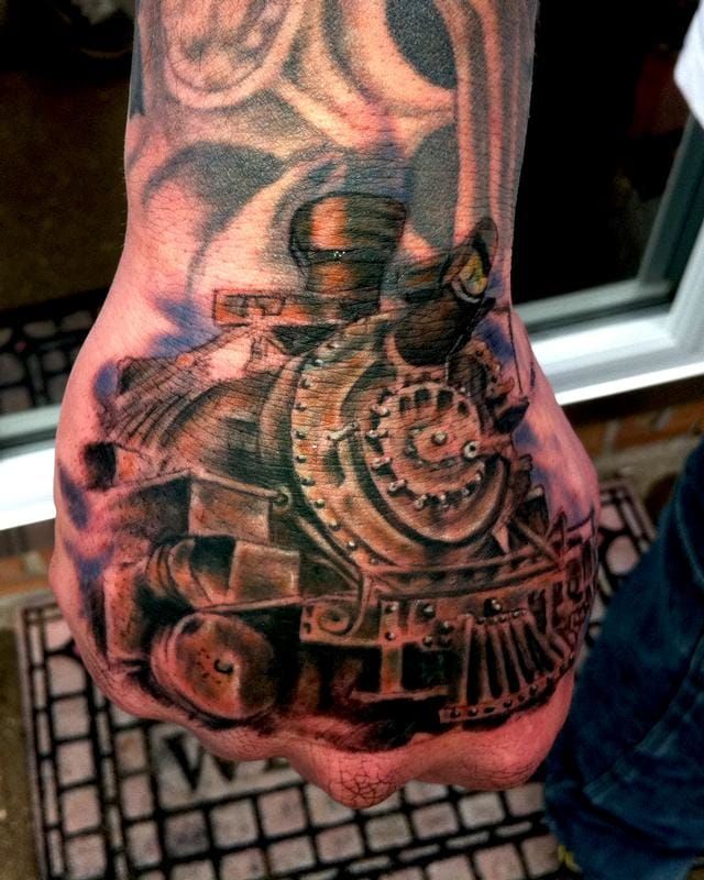 Train tattoo  Train tattoo Steam train tattoo Tattoos