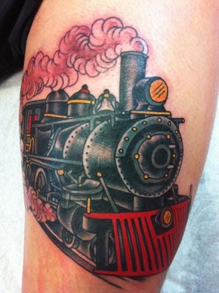 10 Bold Traditional Locomotive Tattoos  Train tattoo Tattoos Explore  tattoo