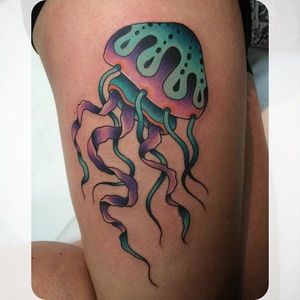 New School Jellyfish Tattoo By Pat Whiting
