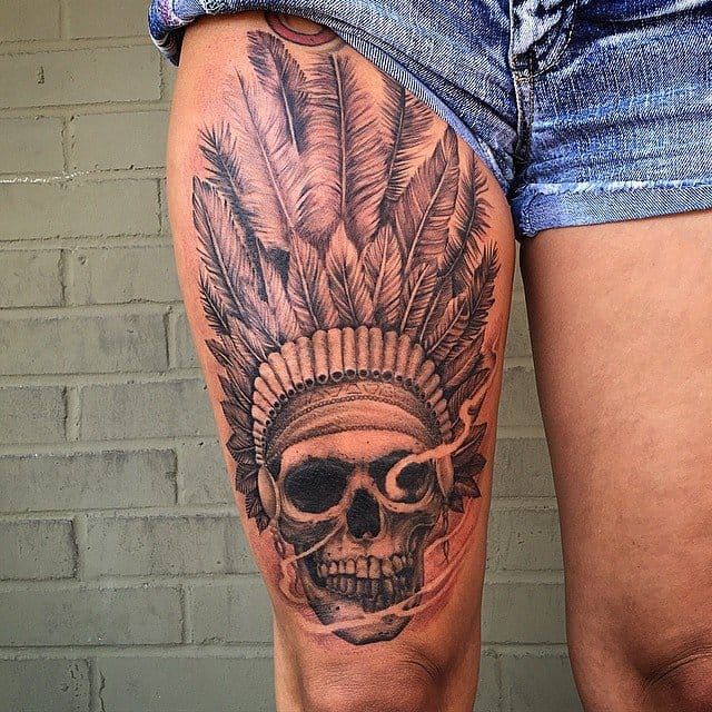 tribal indian skull tattoo by bethani1222 on DeviantArt