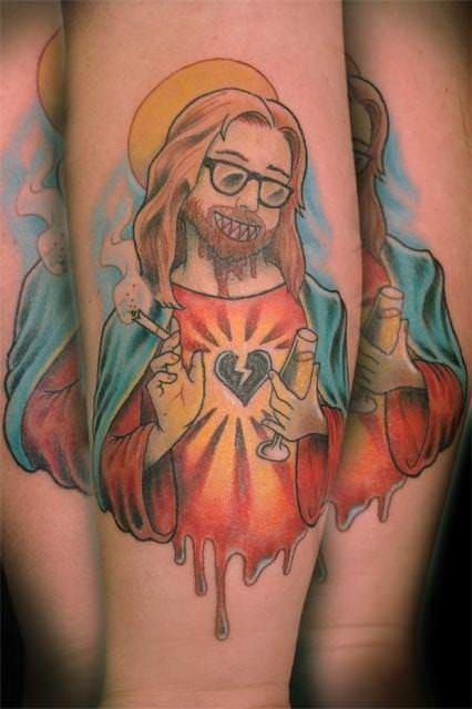 10 Funny, Silly & Ridiculous Jesus Tattoos • Tattoodo