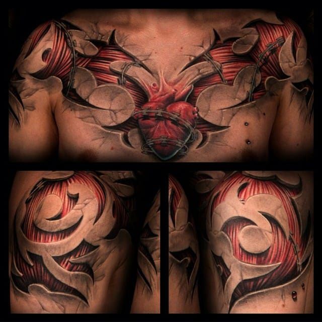Of course, if you cut deeper, you'll see anatomy tattoos! Epic piece by Julian Siebert...