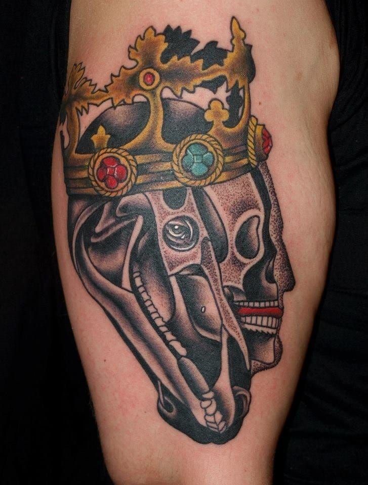 Horse skull tattoo by Pietro Sedda