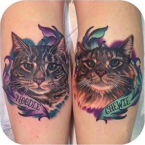 32 Majestic Cat Portrait Tattoos  Cat portrait tattoos Cat tattoo  designs Animal tattoos
