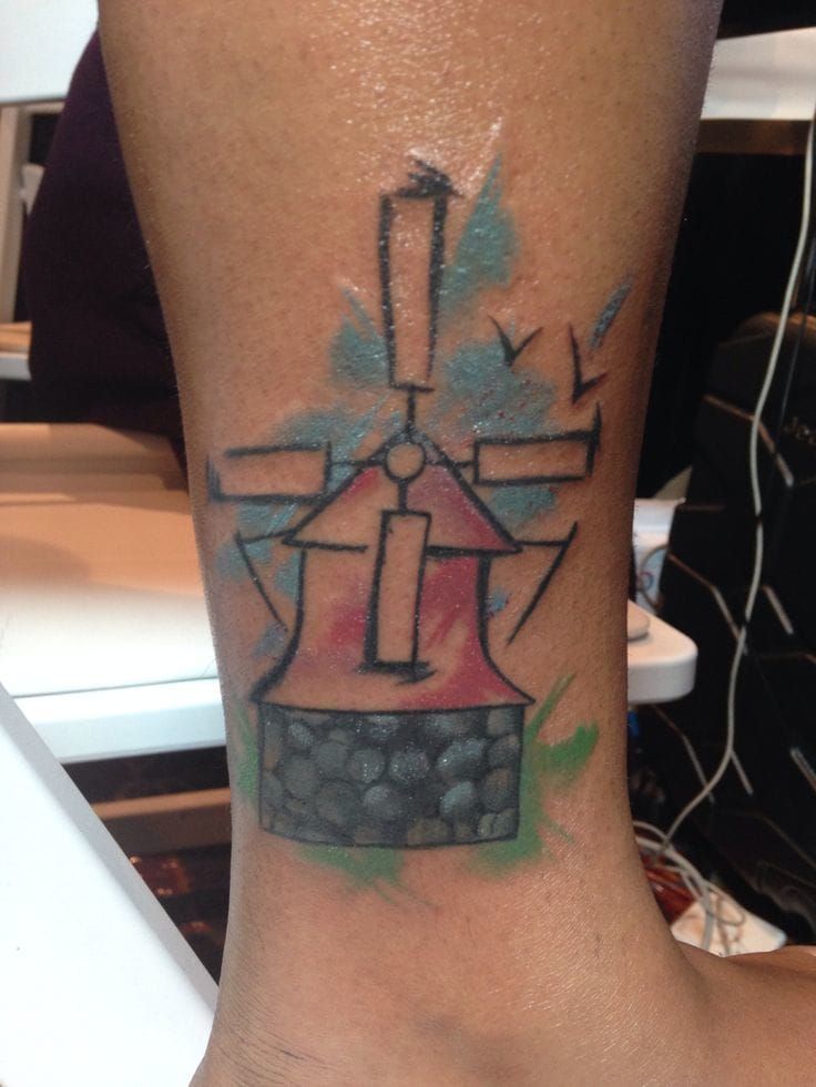 googling windmill tattoos because i love how eerie countryside windmills  look  Windmill tattoo Farm tattoo Tattoos