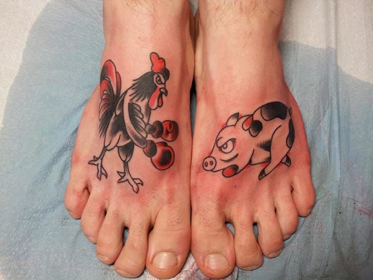 pig and rooster tattoo feetTikTok Search