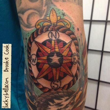 compass elbow tattoo  Tatuagem de bússola Tatuagens no cotovelo Tatuagem  de bússola simples