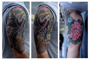 Carp Flower Tattoo by Colin Jones