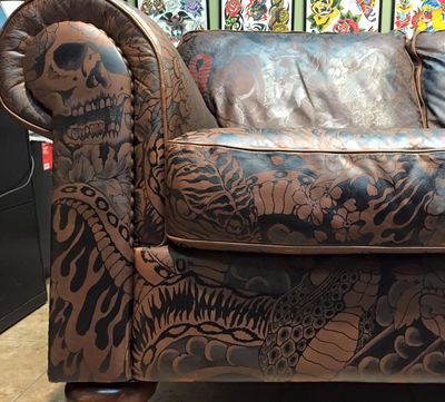 Who Wouldn't Want This Tattooed Sofa In Their Home?