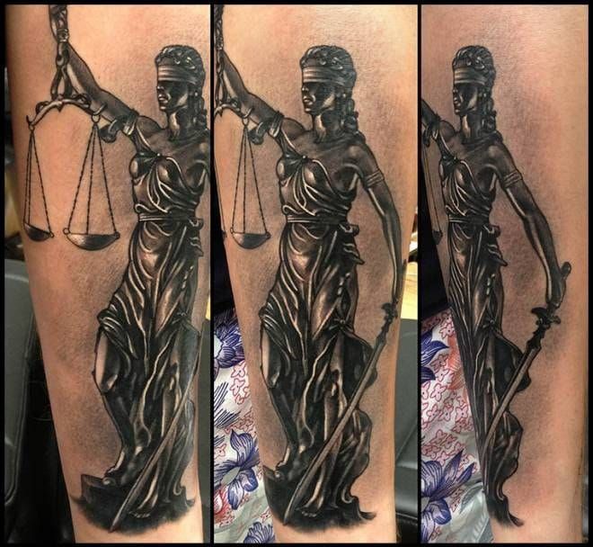 40 Lady Justice Tattoo Designs For Men  Impartial Scale Ideas  Justice  tattoo Half sleeve tattoo Half sleeve tattoos designs