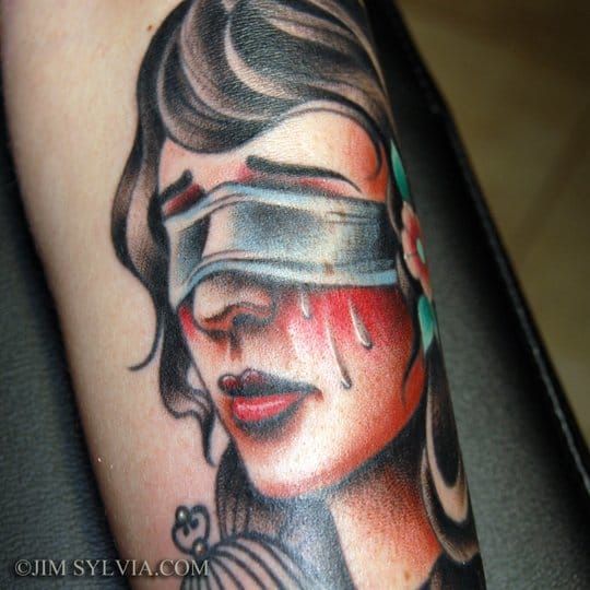 Jim Sylvia did this traditional style tattoo