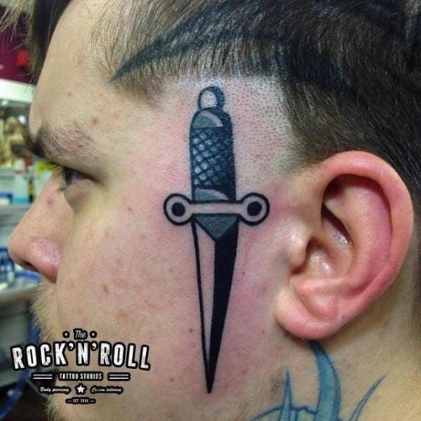 Face Dagger Tattoo by Rock n Roll
