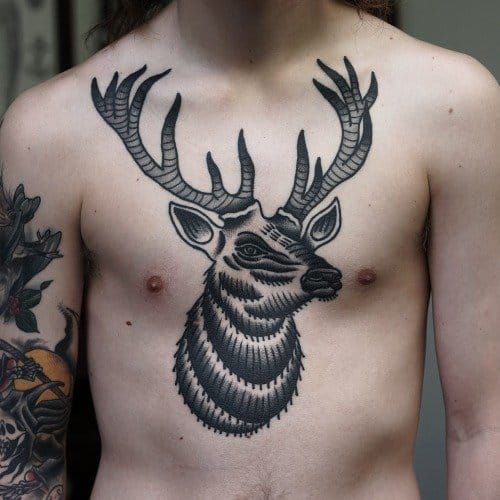 Brilliant chest tattoo by Philip Yarnell