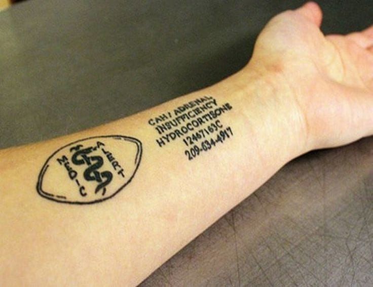 My tattoo :) medical alert | Medical tattoo, Tattoos, Medical alert tattoo