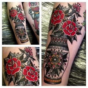 Love the bold red flowers in this by Alex Bage