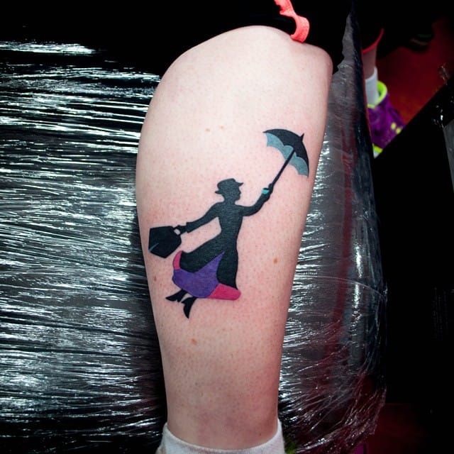 Aprils Blackwork Mary Poppins by Fast Ali TattooNOW