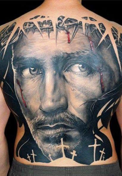 Portrait of actor Jim Caviezel from the movie The Passion. Religious tattoo by James Tattooart #jamestattooart #passionofthechrist #religioustattoos