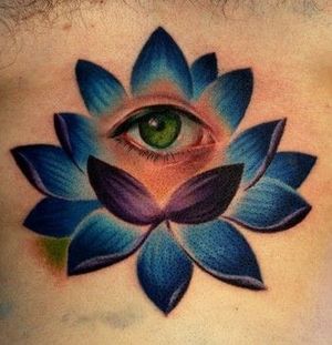 Blue lotus tattoo by Cory Norris