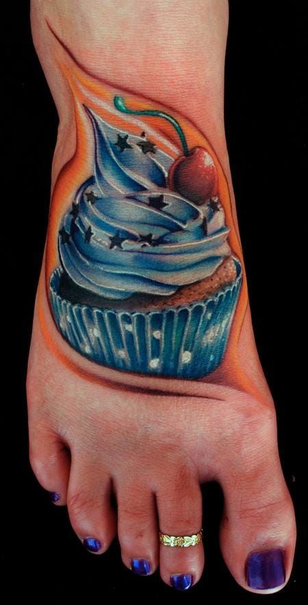 25 Attractive Cupcake Wrist Tattoos