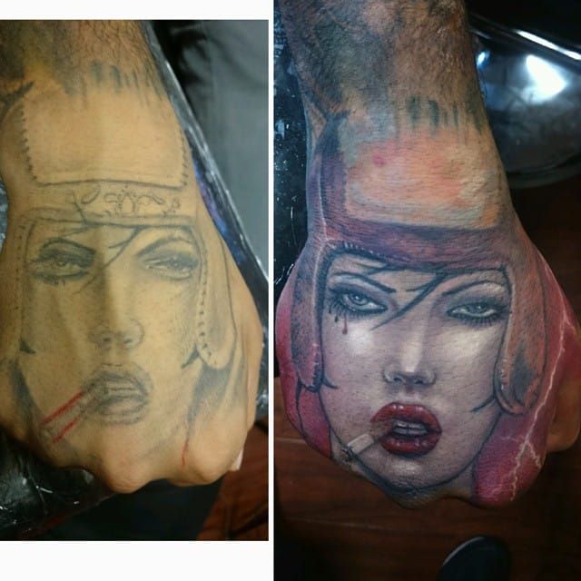 This Brian Viveros hand tattoo looks sexy again thanks to Marvel Xavier.